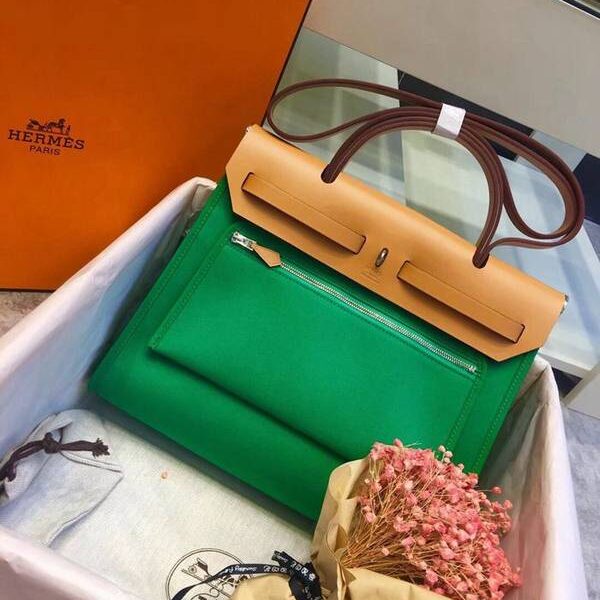 頂級原單愛馬仕herbag31cm,綠色/中啡到貨 9 頂級原單愛馬仕herbag31cm,綠色/中啡到貨