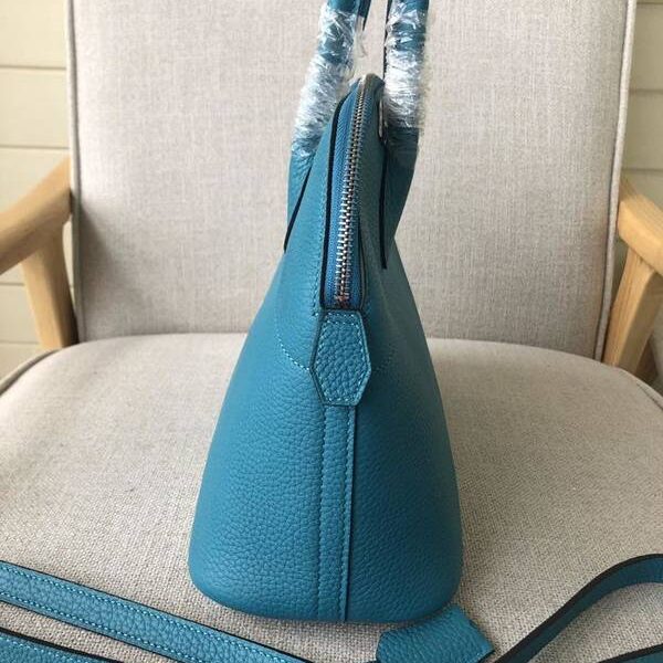 高仿包愛馬仕寶萊包原版togo皮31cm，37cm銀扣孔雀綠
