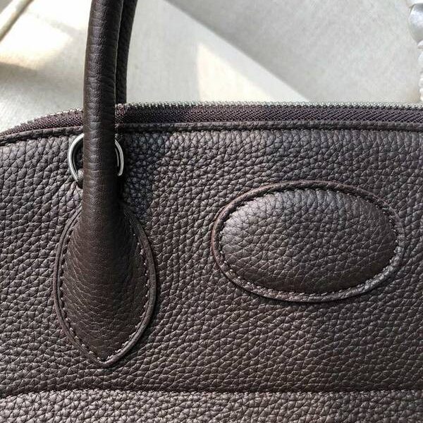 頂級高仿愛馬仕寶萊包原版togo皮31cm，深啡色銀扣現貨