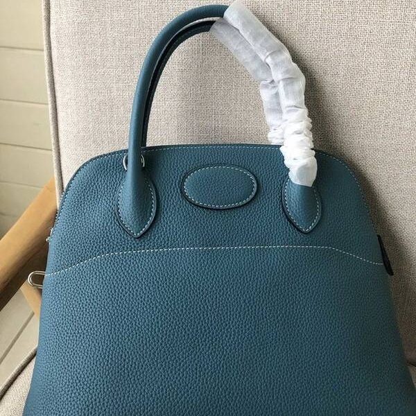 高仿包包批發愛馬仕寶萊包原版togo皮31cm中藍色現貨