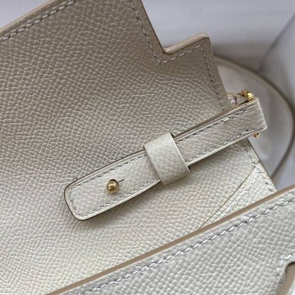 竭誠精品愛馬仕Ｈ新品 Kelly to go woc 奶昔白/金扣