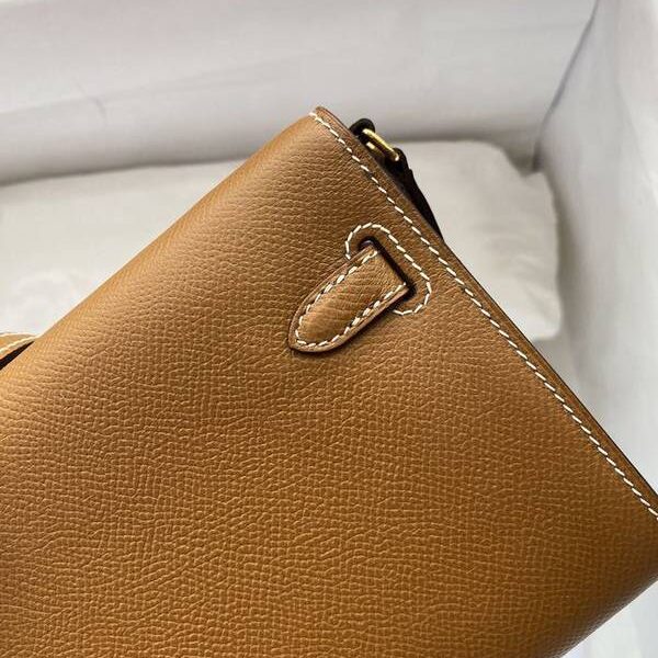 頂級高仿愛馬仕Ｈ新品 Kelly to go woc 金棕色/金扣