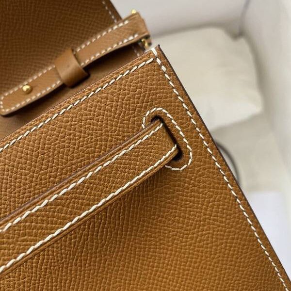 頂級高仿愛馬仕Ｈ新品 Kelly to go woc 金棕色/金扣