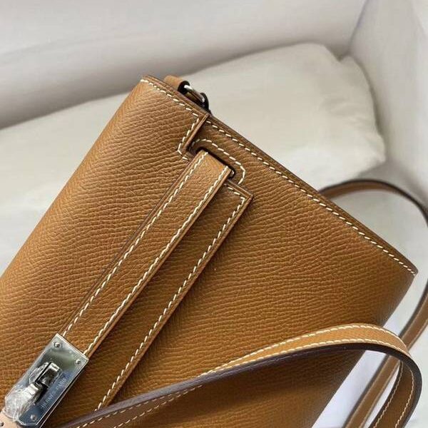 頂級原單愛馬仕Ｈ新品 Kelly to go woc 金棕色/銀扣