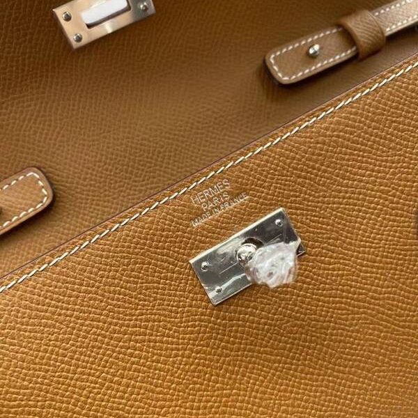 頂級原單愛馬仕Ｈ新品 Kelly to go woc 金棕色/銀扣