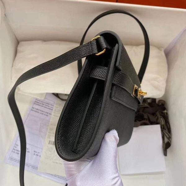 高仿包包批發愛馬仕Ｈ新品 Kelly to go woc Nior89黑色/金扣