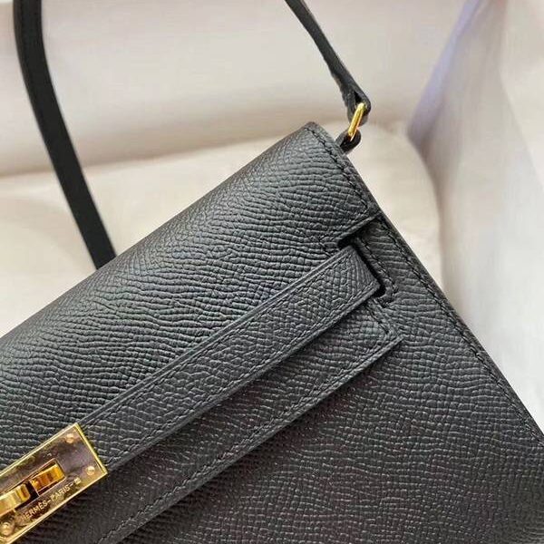 高仿包包批發愛馬仕Ｈ新品 Kelly to go woc Nior89黑色/金扣