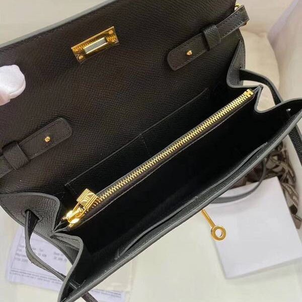 高仿包包批發愛馬仕Ｈ新品 Kelly to go woc Nior89黑色/金扣