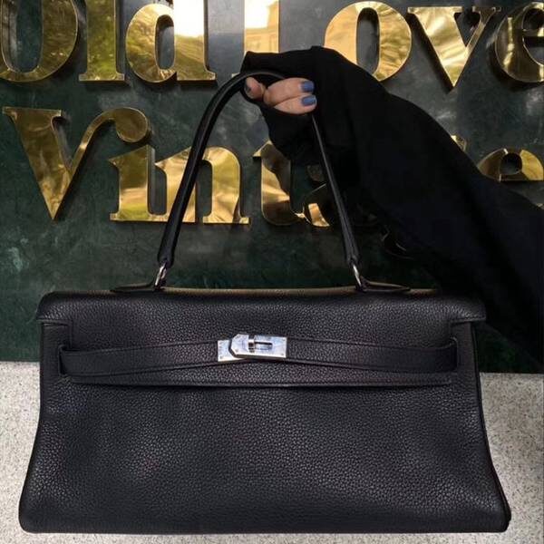 原版A貨愛馬仕Kelly shoulder 完美黑銀