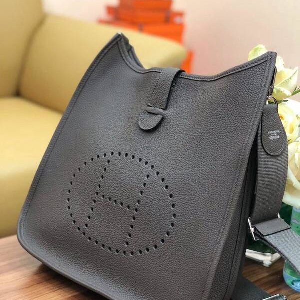 最高等級愛馬仕現貨Evelyne 29cm togo 皮 錫器灰
