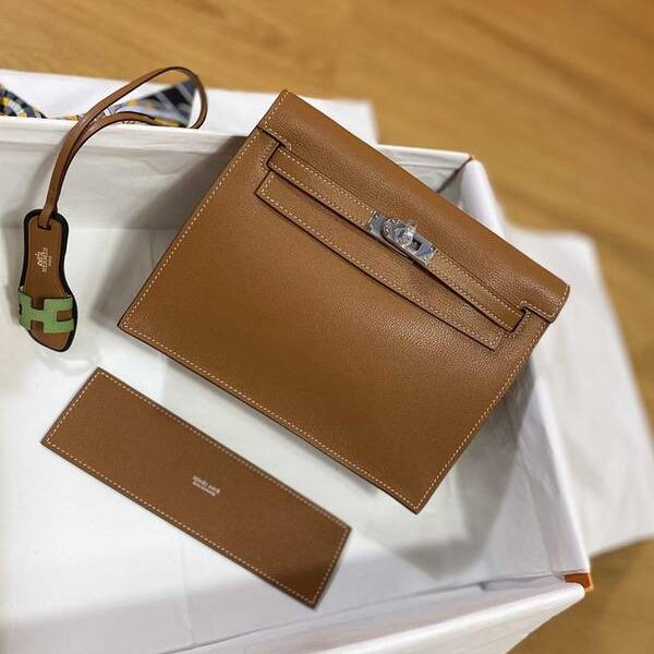 高仿A貨愛馬仕Kelly danse22cm everculure 皮gold 37 金棕色 銀扣現貨