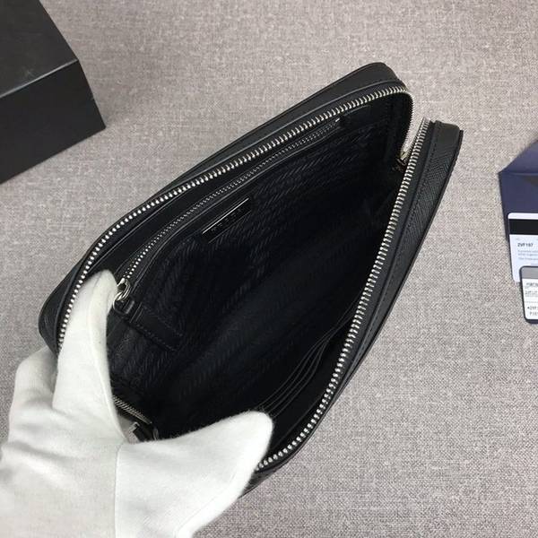 A貨1:1原單prada男士手包專櫃最新款式2VF017黑色/邊角散字嘜義大利頂級原單十字紋牛皮ddprada-10222 8 A貨1:1原單prada男士手包專櫃最新款式2VF017黑色/邊角散字嘜義大利頂級原單十字紋牛皮ddprada-10222