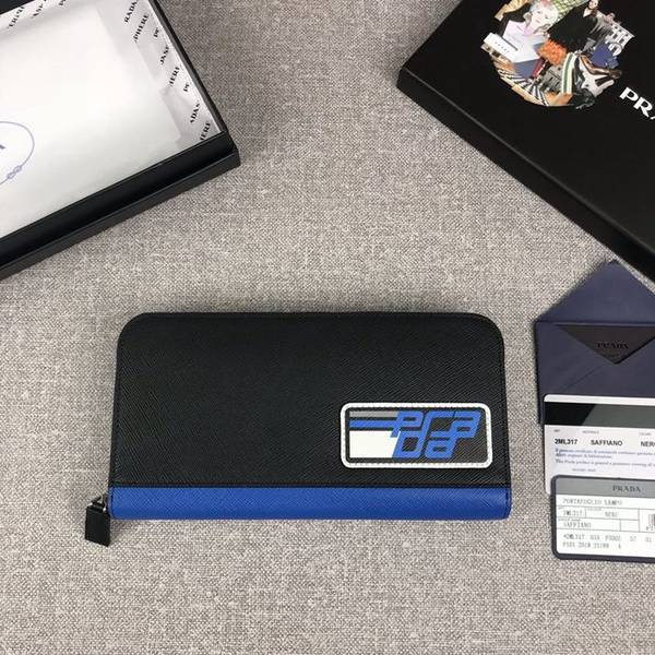 a貨原單prada摩登態度系列男士單拉鏈錢包專櫃最新款式2ML317黑色+藍色/摩登態度義大利頂級原單十字紋牛皮ddprada-10276 3 a貨原單prada摩登態度系列男士單拉鏈錢包專櫃最新款式2ML317黑色+藍色/摩登態度義大利頂級原單十字紋牛皮ddprada-10276