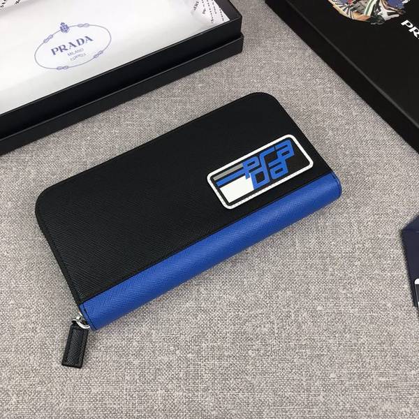 a貨原單prada摩登態度系列男士單拉鏈錢包專櫃最新款式2ML317黑色+藍色/摩登態度義大利頂級原單十字紋牛皮ddprada-10276 4 a貨原單prada摩登態度系列男士單拉鏈錢包專櫃最新款式2ML317黑色+藍色/摩登態度義大利頂級原單十字紋牛皮ddprada-10276