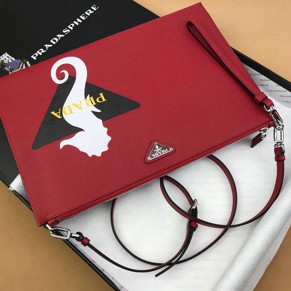 高仿精品推薦頂級原單prada限量版手包2VH073大紅義大利頂級原單十字紋牛皮ddprada-10641 4 高仿精品推薦頂級原單prada限量版手包2VH073大紅義大利頂級原單十字紋牛皮ddprada-10641