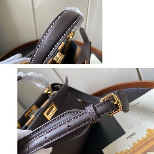 高仿包台灣芬迪原單手袋單手柄Pequin圖案正絨面革fendi-11647