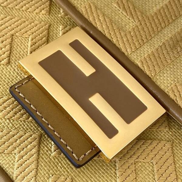 奢侈品芬迪頂級頂級高仿包包包FENDI baguette竹席布料製成經典雙F字樣logofendi-11777