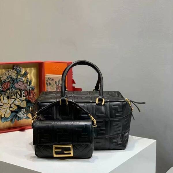高仿頂級頂級高仿包包包芬迪頂級頂級高仿包包包方形波士頓包三維紋理fendi-11818