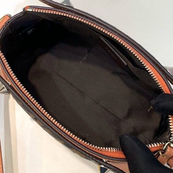 最高等級芬迪頂級頂級高仿包包包迷你摩卡啡 柔軟小牛皮波士頓手提包fendi-11894