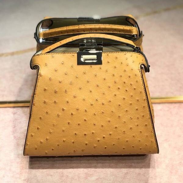 頂級1：1芬迪peekaboo mini鴕鳥皮配羊皮fendi-11952