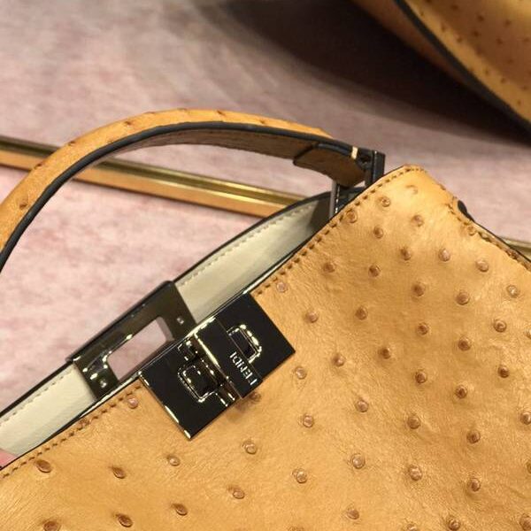 頂級1：1芬迪peekaboo mini鴕鳥皮配羊皮fendi-11952