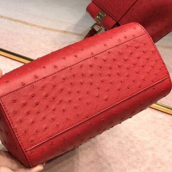 高仿芬迪peekaboo mini鴕鳥皮配羊皮fendi-11954