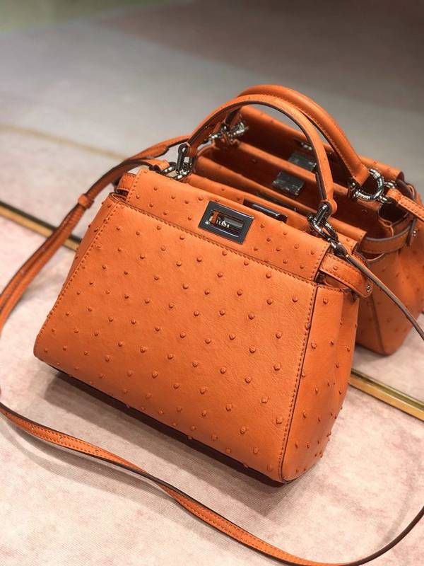 原單芬迪peekaboo mini鴕鳥皮配羊皮fendi-11955 1 原單芬迪peekaboo mini鴕鳥皮配羊皮fendi-11955