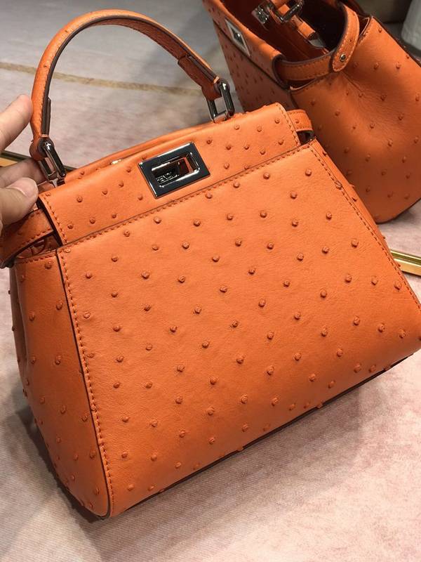 原單芬迪peekaboo mini鴕鳥皮配羊皮fendi-11955 4 原單芬迪peekaboo mini鴕鳥皮配羊皮fendi-11955
