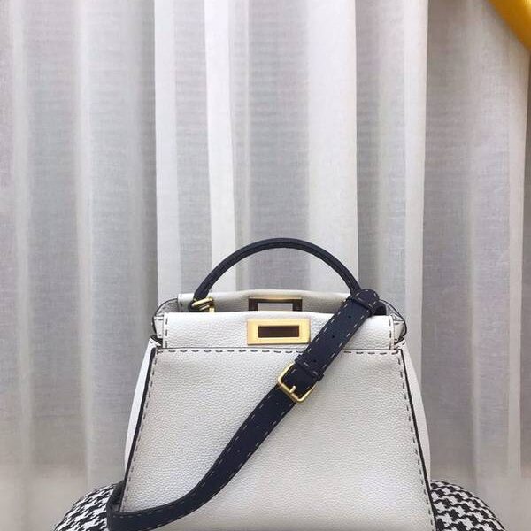 原单包包芬迪FENDI PEEKABOO七層油邊手工縫製蠟線fendi-12185