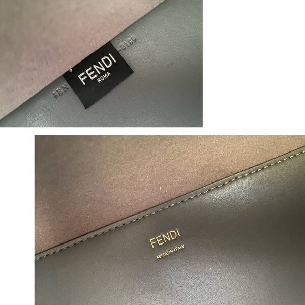 高仿芬迪灰色皮革陽光購物手提袋“FENDI ROMA”fendi-12201