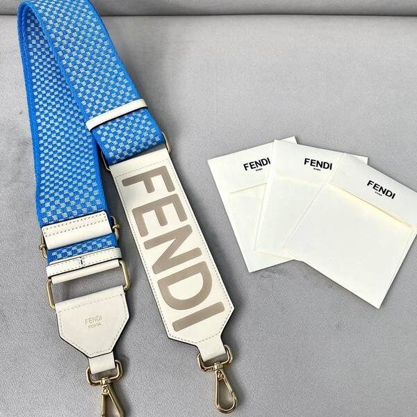 名牌高仿芬迪標誌性字母LOGO配灰黑格子寬版肩帶fendi-12212