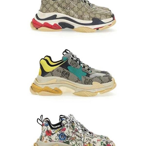 假鞋_BALENCIAGA Gucci聯名Triples