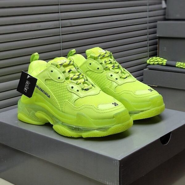 頂級高仿鞋推薦 巴黎世家Balenciaga TriPle S 巴黎氣墊 “螢光黃”