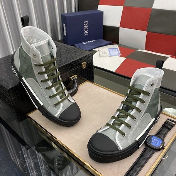 頂級高仿鞋推薦-Dior迪奧絎縫效果尼龍高邦運動鞋