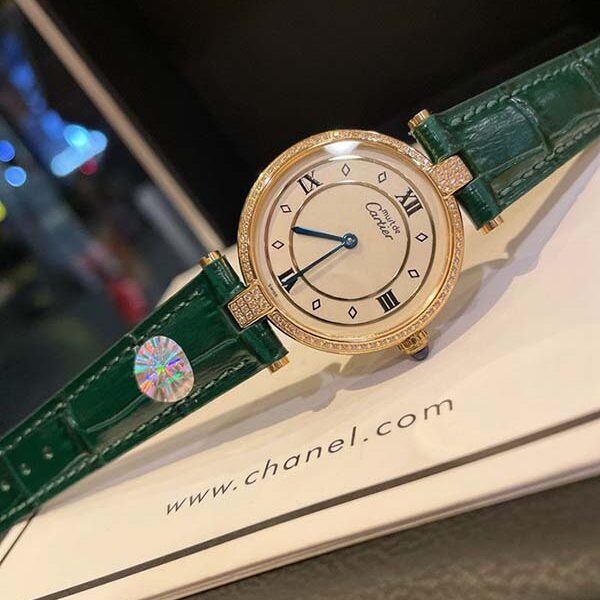 原版手表Cartier卡地亞鑽圈圓盤中古腕表