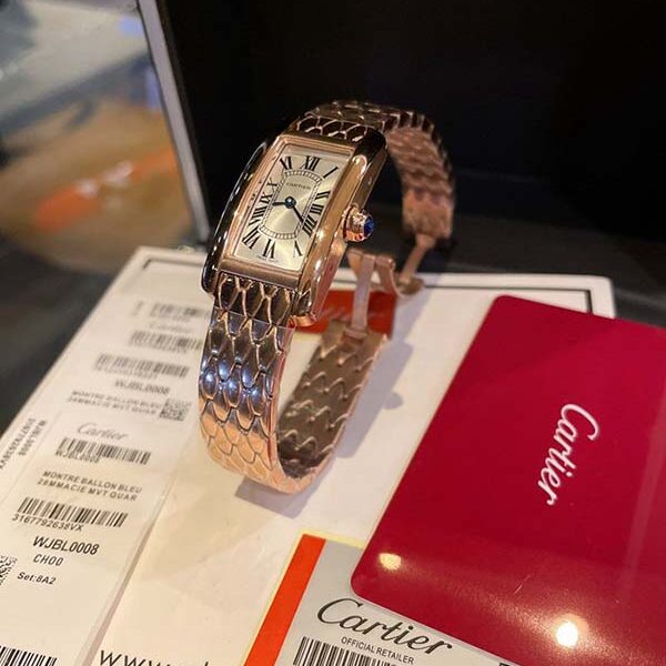 手表頂級原單卡地亞-Cartier Tank Américaine腕表瑞士石英機芯