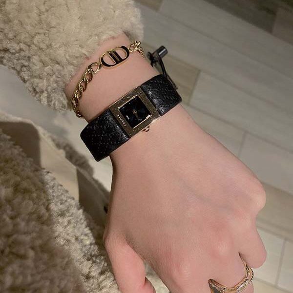 高仿精品CHANEL【香奈兒】中古董手錶真皮菱形格子車線日本 滿天星空藍方形復古