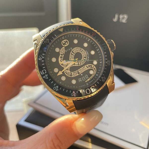 高仿手表古馳 Gucci新款中性潛水表瑞士ETA石英機芯