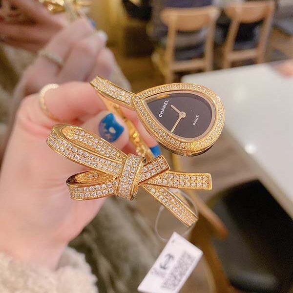 頂級原單高仿香奈兒-Chanel新款蝴蝶結手鐲腕表 全新Ruban高級珠寶系列