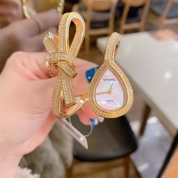 手表頂級高仿香奈兒-Chanel新款蝴蝶結手鐲腕表 全新Ruban高級珠寶系列