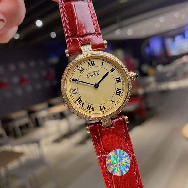 精仿腕表Cartier卡地亞鑽圈圓盤中古腕表