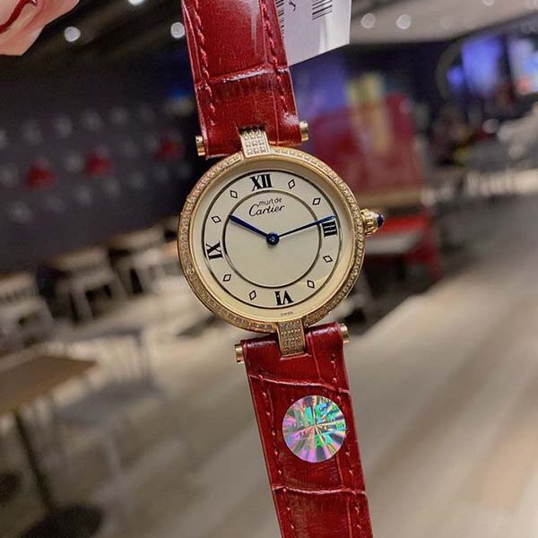 a貨手表Cartier卡地亞鑽圈圓盤中古腕表