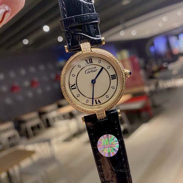 a貨手表Cartier卡地亞鑽圈圓盤中古腕表
