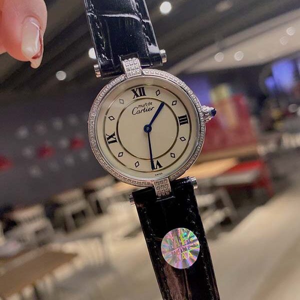 a貨手表Cartier卡地亞鑽圈圓盤中古腕表