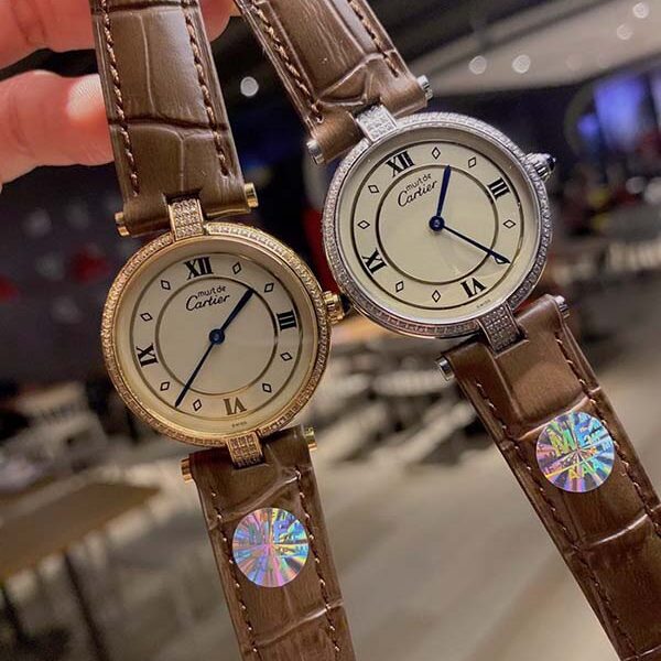 a貨手表Cartier卡地亞鑽圈圓盤中古腕表