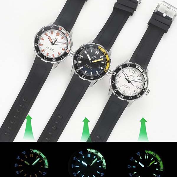 品質保證萬國IWC的海洋系列夜光功能超級強大，六項夜遊標記Super-LumiNova*塗層