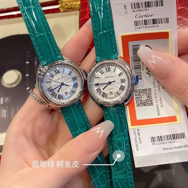 假錶高品質卡卡鑰匙系列卡地亞阿拉伯數字時標和劍形藍鋼指針進口原裝石英機芯