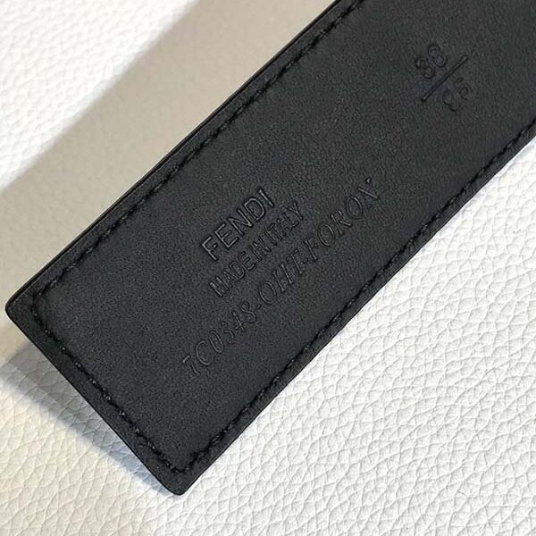 fendi複製品 FD標誌造型寬皮帶釘扣式帶扣