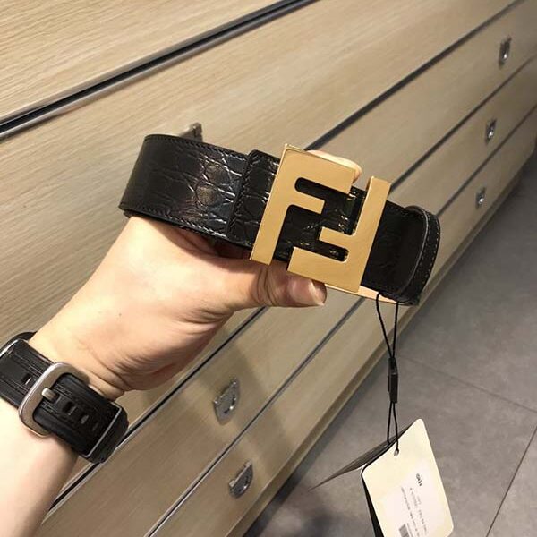 男精品皮帶 fendi標誌造型寬皮帶