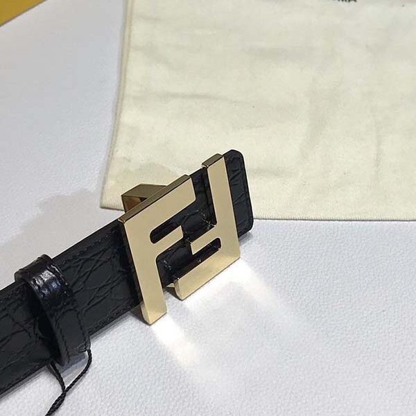 男精品皮帶 fendi標誌造型寬皮帶